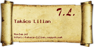 Takács Lilian névjegykártya