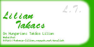 lilian takacs business card